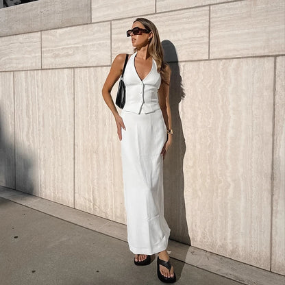 Félicie - White Sleeveless Set