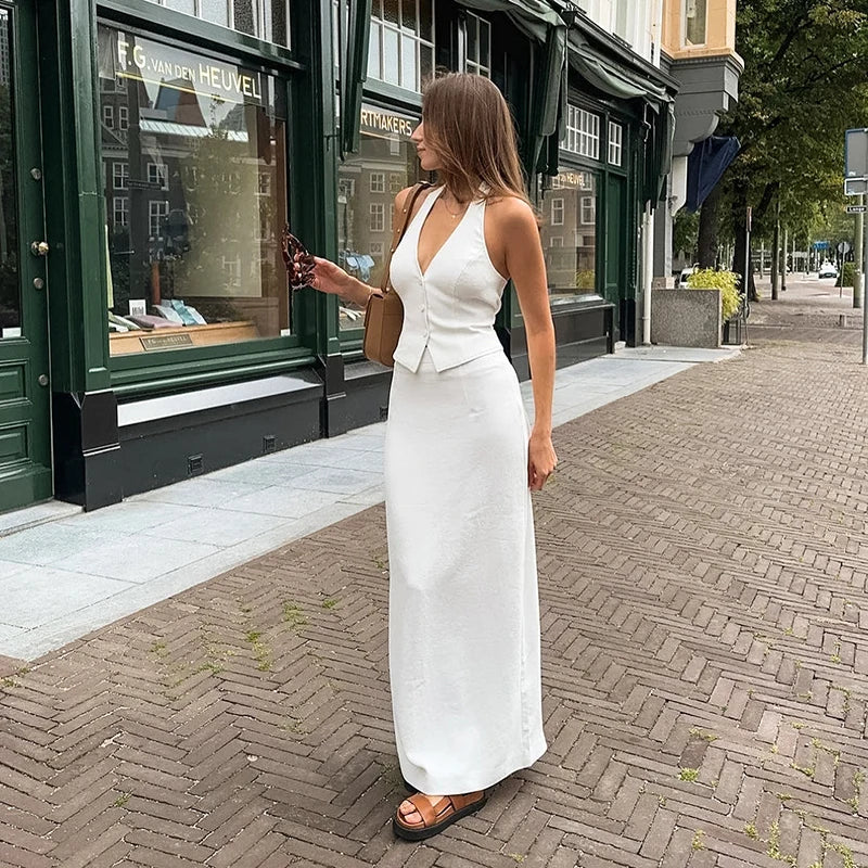 Félicie - White Sleeveless Set